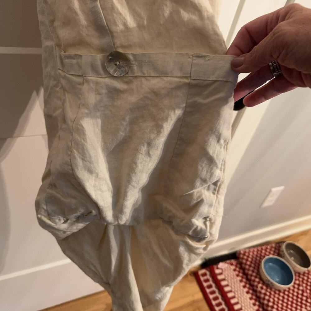 Match Point Pants Sz XL Beige Linen Harem Lagenlook Pockets USA Boho Casual - Picture 6 of 10